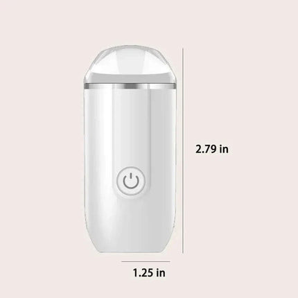 White Electric Mini Shaver with floating cutter head, compact waterproof USB rechargeable razor for travel and wet or dry use