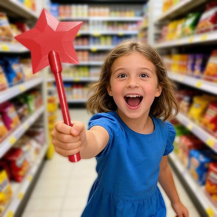 3D printed star-shaped tap to pay magic wand with NFC for contactless payments in multiple colors