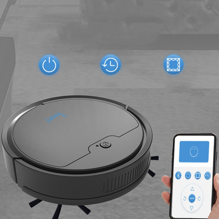 Smart Sweeping Robot vacuum cleaner with LIDAR navigation and WiFi control on hardwood floor
