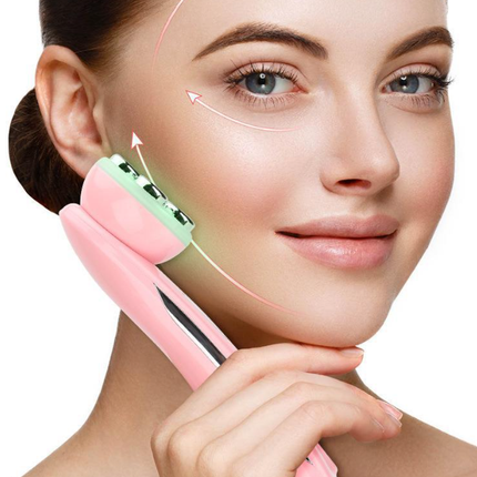 HailiCareEMS Microcurrent facial beauty ion device in pink, black, and white colors for skin rejuvenation and firming