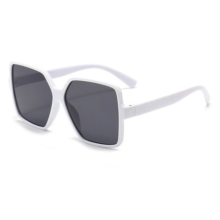 Oversized Black Square Sunglasses for Women with Mirror