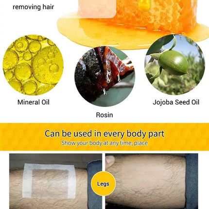 LANBENA Natural Wax Strips purple and yellow pack for quick hair removal and smooth skin results