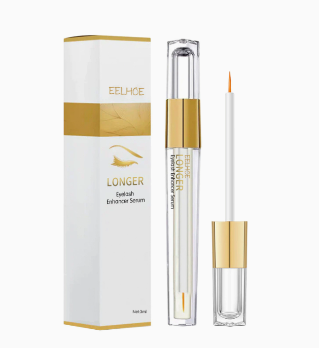 AuQuest Eyelash Serum sleek transparent bottle for lash length and volume