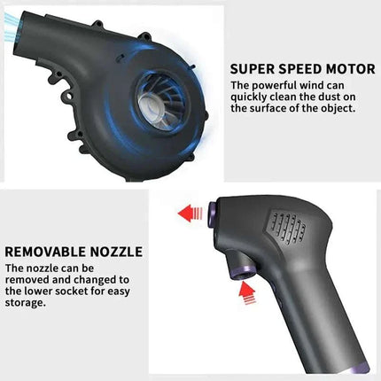 Cordless electric air duster with rechargeable battery for efficient keyboard cleaning