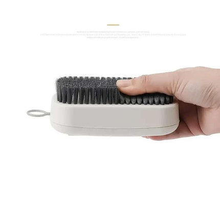 Multifunctional cleaning brush with soft and firm bristles in four colors for versatile household cleaning tasks
