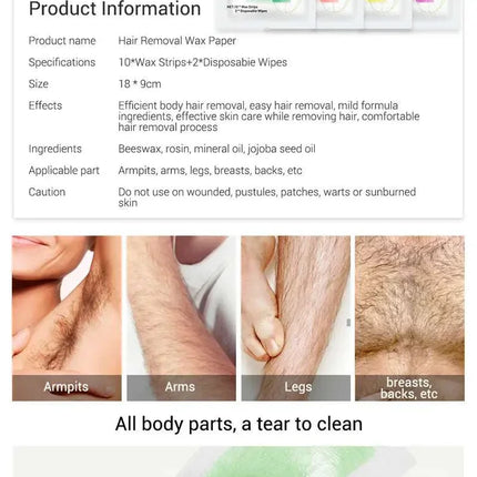 LANBENA Natural Wax Strips purple and yellow pack for hair removal and smooth skin results