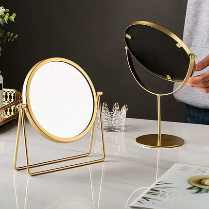 Nordic Portable Large Desktop Makeup Mirror with adjustable tilt and sleek design for makeup and grooming