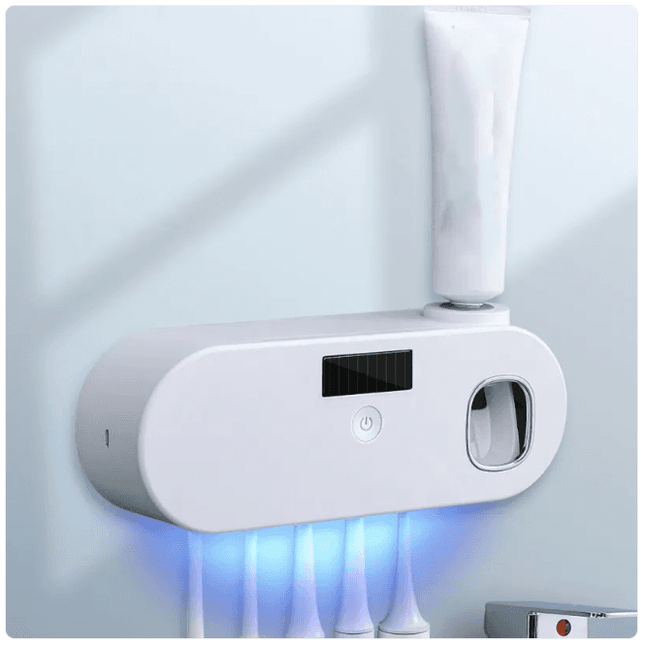 UV Clean USB Smart Toothbrush Holder and cup set with USB-powered UV sterilizer for hygienic toothbrush storage