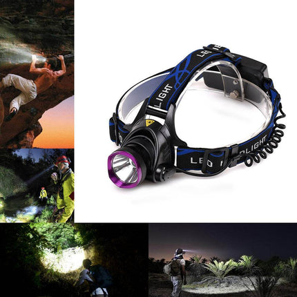 Vande T6 LED手电筒 adjustable headlamp with 2000 Lm CREE XM-L T6 LED and rechargeable battery system
