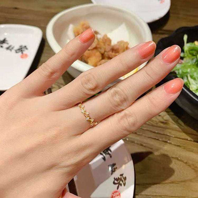 Light Luxury S925 sterling silver ring with gold plating and polished finish
