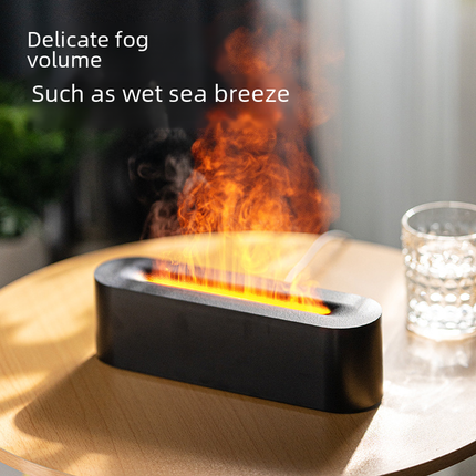 Colorful Flame Aromatherapy Humidifier with vibrant LED flame effect and compact resin design for home aromatherapy and humidification