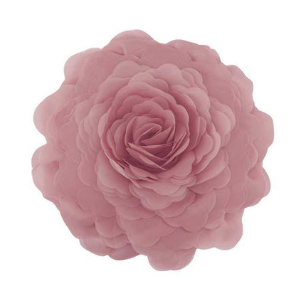Princess-style 3D gauze flower pillow covers with delicate floral embroidery in soft pastel colors on a bed