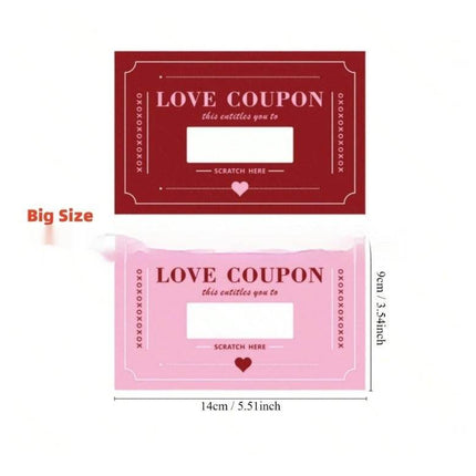 Love Scratch-off Anniversary Voucher with modern art style on scratch cards in red color for special occasions