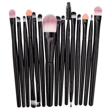15-piece makeup brush set with soft bristles for eyeshadow and beauty application