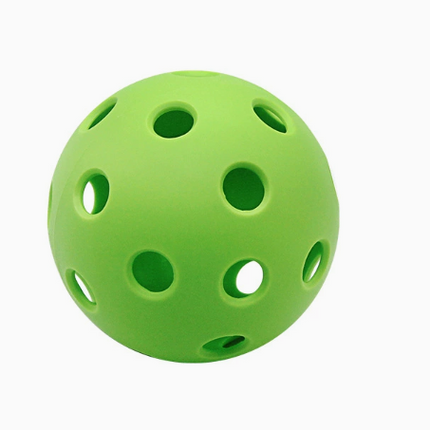 Outdoor Pickleball Set showing 40-hole and 26-hole polypropylene balls for durable outdoor and indoor play