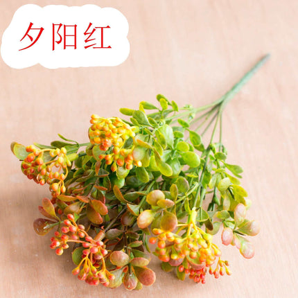 7-prong Faux Milan Fruit artificial desktop fruit arrangement with vibrant colors and realistic design