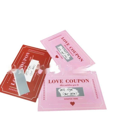 Love Scratch-off Anniversary Voucher with modern art style and scratch cards for celebrations