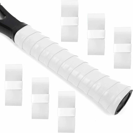 L LK SPORTS Tennis Racket Grip Tape 6 Pack Precut Anti Slip Tennis Grip Tape Absorbent Dry Feel Tennis Grips Overgrip for Tennis Pickleball White