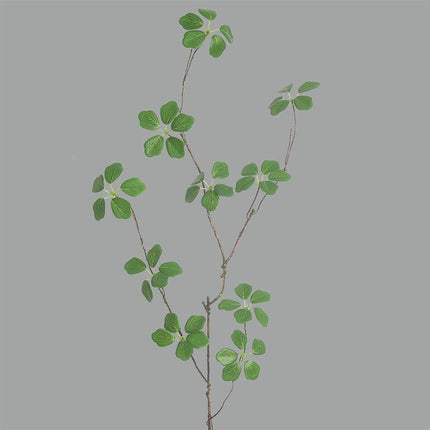 Guanyin Lotus Leaf minimalist faux green plant decor branch with vibrant silk leaves