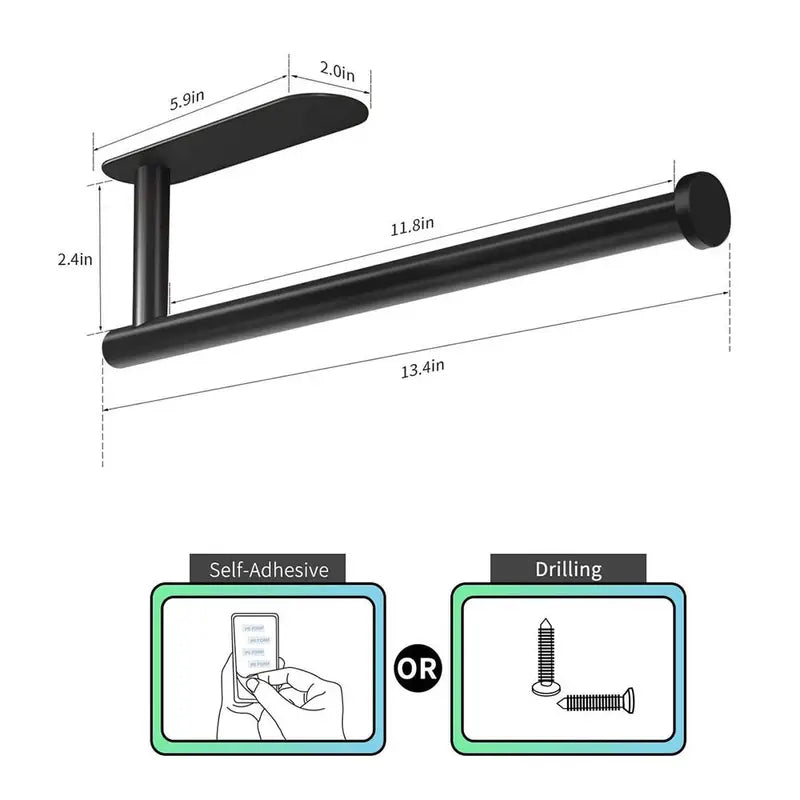 Wall-Mounted Kitchen Towel and Tissue Holder Rack