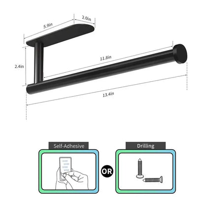 Wall-Mounted Kitchen Towel and Tissue Holder Rack