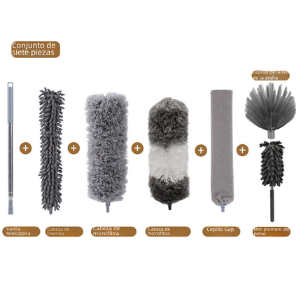Extendable chicken feather duster with telescopic pole cleaning high surfaces