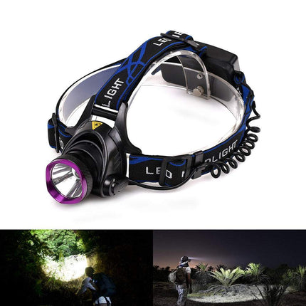 Vande T6 adjustable LED手电筒 headlamp with 2000 Lm CREE XM-L T6 LED and rechargeable battery system