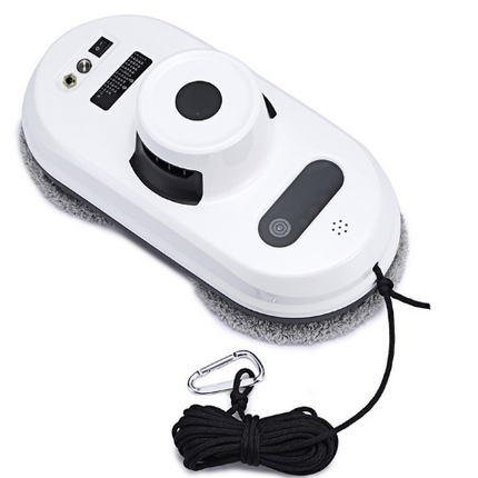 Window cleaning robot with remote control and microfiber pad for automated glass cleaning