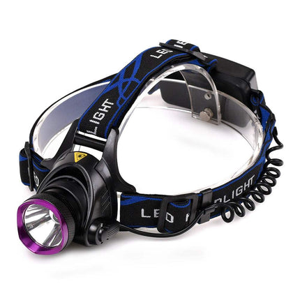 Vande T6 LED手电筒 adjustable headlamp with 2000 Lm CREE XM-L T6 LED light and rechargeable design