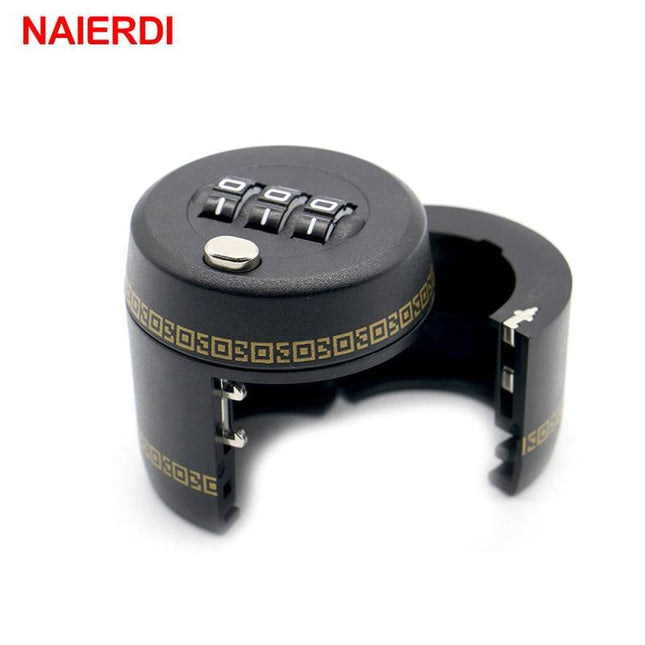 NAIERDI plastic bottle password lock wine stopper with combination lock and black finish
