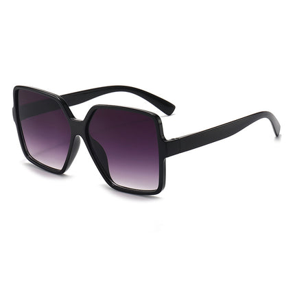 Oversized Black Square Sunglasses for Women with Mirror