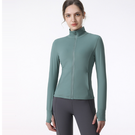 Women's Long Sleeve Zip Sports Jacket for Yoga & Running