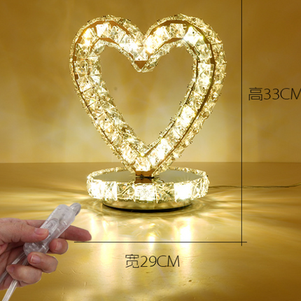 Modern stainless steel crystal table lamp with remote control and adjustable lighting modes