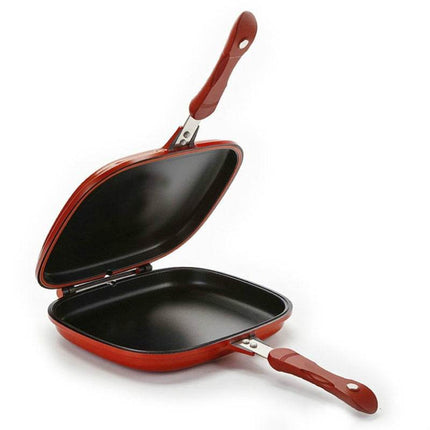 Korean Double-Sided Square non-stick grill pan made of cast aluminum with double-sided design for even cooking