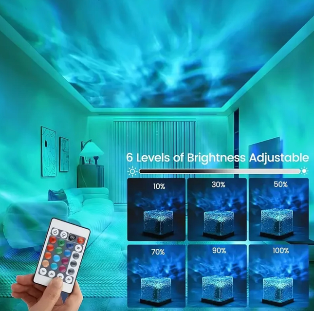 Dynamic 16-Color Water Wave Projector Lamp