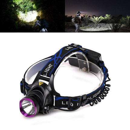 Vande T6 LED手电筒 adjustable headlamp with 2000 Lm CREE XM-L T6 LED light and rechargeable battery system