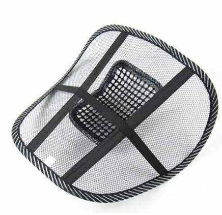 Ergonomic car seat chair back cushion with lumbar support and breathable mesh cover