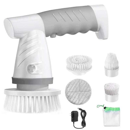 Wireless electric cleaning brush handheld device for home cleaning in gray and green