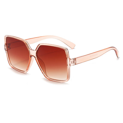 Oversized Black Square Sunglasses for Women with Mirror