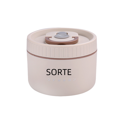 Round stainless steel insulated lunch box with colorful lids for students and professionals