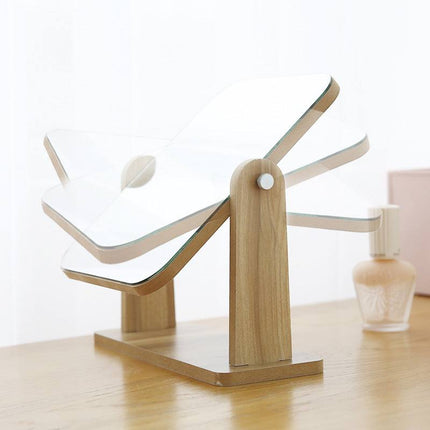 Large heart-shaped desktop mirror with clear glass reflection for girls' makeup and grooming