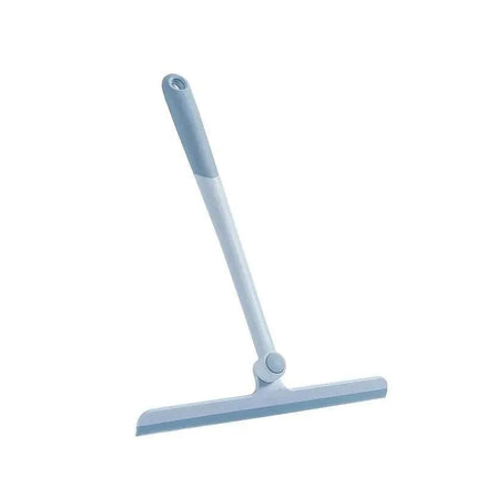 Long-handle shower squeegee with durable rubber blade for cleaning glass surfaces and shower doors.