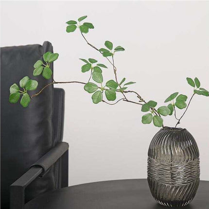 Guanyin Lotus Leaf minimalist faux green plant decor branch with vibrant silk leaves