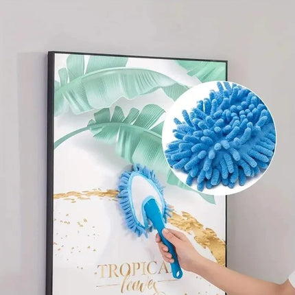 10pc multi-color chenille duster set for home and office cleaning, washable and reusable dusters