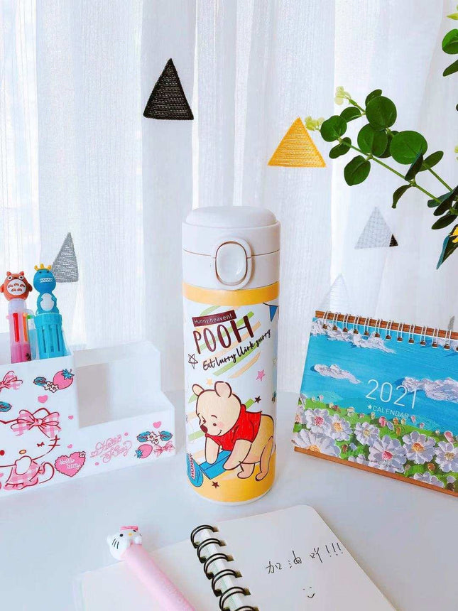 Cute Melody Dreamy stainless steel insulated cup with colorful cartoon design and push-button lid