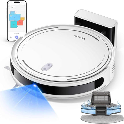 Vyzzle Robot Vacuum and Mop with 5000Pa suction, LiDAR navigation, self-charging, and Alexa app control cleaning carpet and hard floors