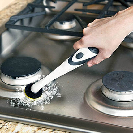 Wireless Sonic Scrubber electric cleaning brush with four interchangeable heads in various vibrant colors for versatile, chemical-free household cleaning