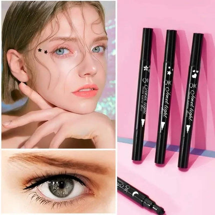 Eyeliner Stamp Wingliner waterproof smudge-proof gel pen with heart-shaped stamp and long-lasting black color