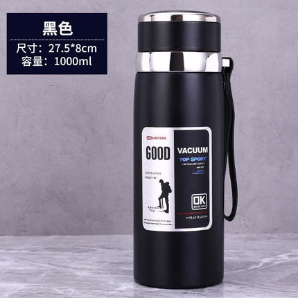Stainless steel insulated tea cup 1000ml for outdoors with vacuum insulation and leak-proof lid