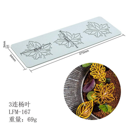 Heart Leaf Lace silicone fondant mold for intricate cake decoration with heart-shaped leaf and lace patterns